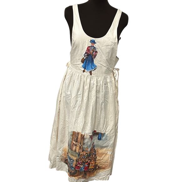 Vintage Apron Dress Schoolroom Class Teacher Greta Hand painted Size Large? - Picture 1 of 13